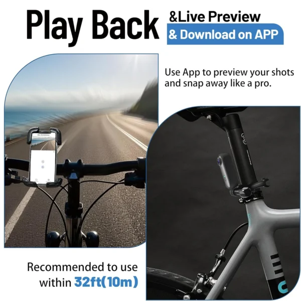 Caméra d'action étanche 4K 128GB UHD POV caméra Vloging téléphone intelligent magnétique WI-FI caméra corporelle – Image 3